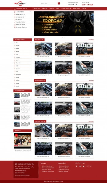 Mẫu website dành cho lĩnh vực dịch vụ trang trí nội ngoại thất xe hơi, ô tô