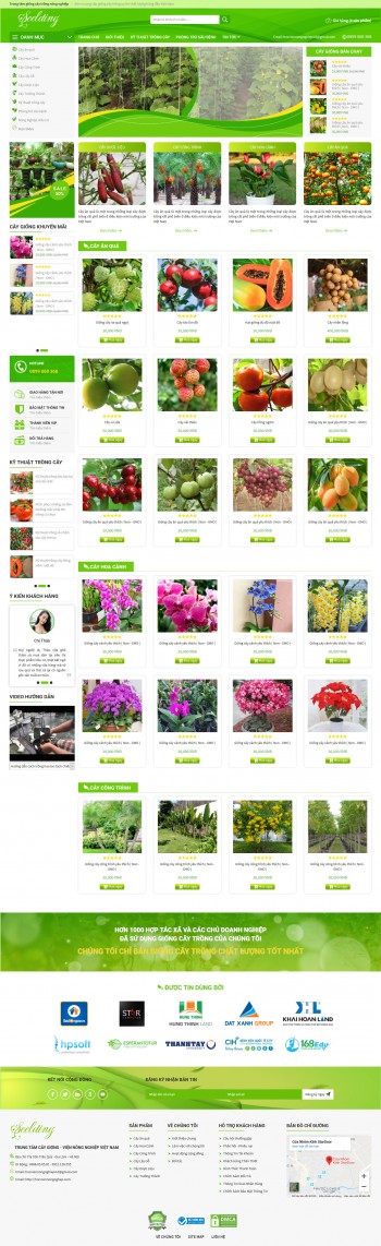Mẫu website dành cho sản phẩm cây giống