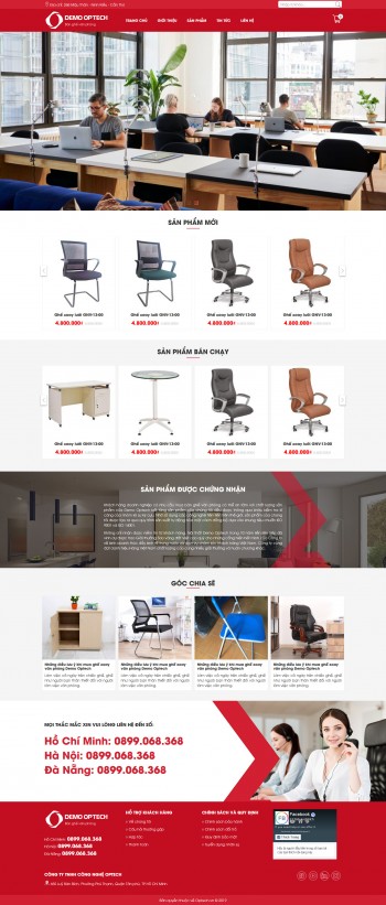 Mẫu website bán bàn ghế văn phòng #OP113