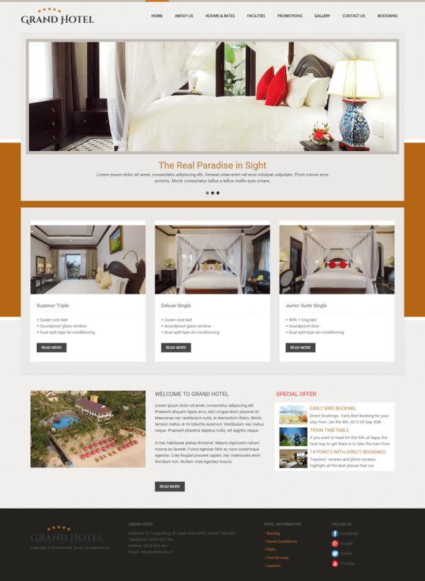 thiết kế web khách sạn đẹp